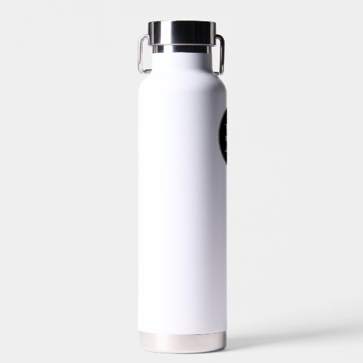 Bouteille D'eau Monogramme noir simple personnalisé (Avant)