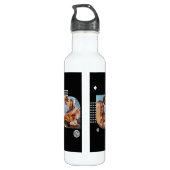 Bouteille D'eau Monogramme Nom 3 Photo Collage tendance moderne (Dos)