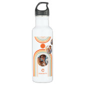 Bouteille D'eau Monogramme Nom Boho Arch Multi Photo Fille tendanc (Devant)
