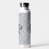Bouteille D'eau Monogramme Nom Initial Argent Pailleté Féminin Ten (Gauche)
