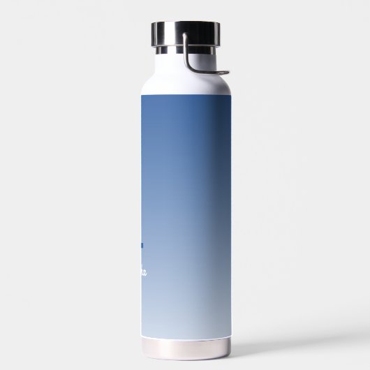 Bouteille D'eau Monogramme Nom initial Script Gradient Royal Blue (Gauche)