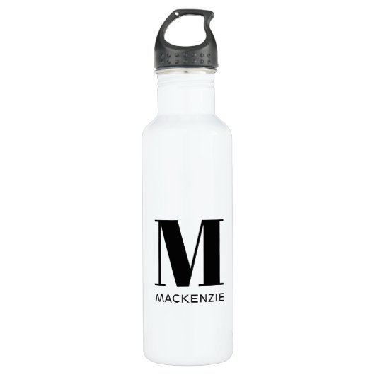 Bouteille D'eau Monogramme Nom initial Simple (Devant)