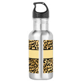 Bouteille D'eau Monogramme Nom Noir Or Léopard Imprimé Guépard (Dos)