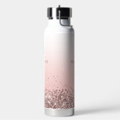 Bouteille D'eau Monogramme Nom Parties scintillant rose élégant Mo (Gym)