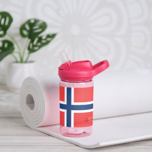 Bouteille D'eau Monogramme Norvège, drapeau norvégien, Enfants