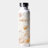 Bouteille D'eau Monogramme personnalisé Bohème Chic Floral Aquarel (Gauche)