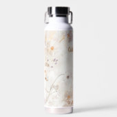 Bouteille D'eau Monogramme personnalisé Bohème Chic Floral Aquarel (Avant)