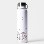 Bouteille D'eau Monogramme Personnalisé Fleur sauvage Chic Design (Arrière)