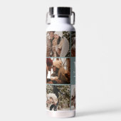 Bouteille D'eau Monogramme personnalisé moderne et collage photo (Avant)