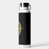 Bouteille D'eau Monogramme personnalisé Nom du script Black White  (Arrière)