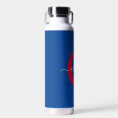 Bouteille D'eau Monogramme personnalisé Nom du script Bleu Blanc R (Avant)