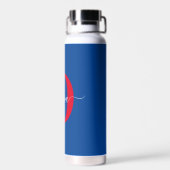 Bouteille D'eau Monogramme personnalisé Nom du script Bleu Blanc R (Arrière)