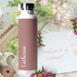 Bouteille D'eau monogramme personnalisé, rose profond avec monogra