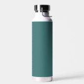 Bouteille D'eau monogramme personnalisé, vert aqua moderne (Gauche)