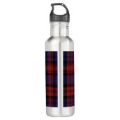 Bouteille D'eau Monogramme Plaid Script Tartan Rustique (Dos)