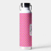 Bouteille D'eau Monogramme Pois Rose Et Jaune Motif (Avant)