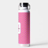 Bouteille D'eau Monogramme Pois Rose Et Jaune Motif (Arrière)