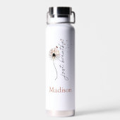 Bouteille D'eau Monogramme Respire juste le Dandelion Yoga Self Ca (Arrière)