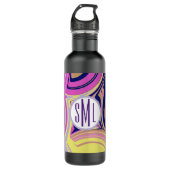 Bouteille D'eau Monogramme rose et violet (Devant)