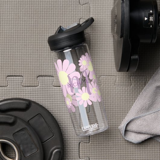 Bouteille D'eau Monogramme rose pâle (Droite)