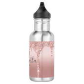 Bouteille D'eau Monogramme Rose Parties scintillant or Drift Blush (Droite)