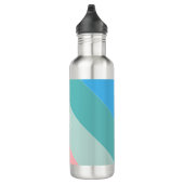 Bouteille D'eau Monogramme rose pastel et vert rayé (Droite)