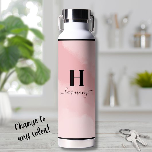 Bouteille D'eau Monogramme Rose Simple