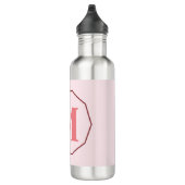 Bouteille D'eau Monogramme rose vif élégant personnalisé (Droite)