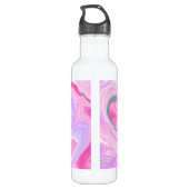 Bouteille D'eau Monogramme rose, violet, Mint vert Marbre Art (Dos)