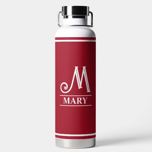 Bouteille D'eau Monogramme rouge (Plage)