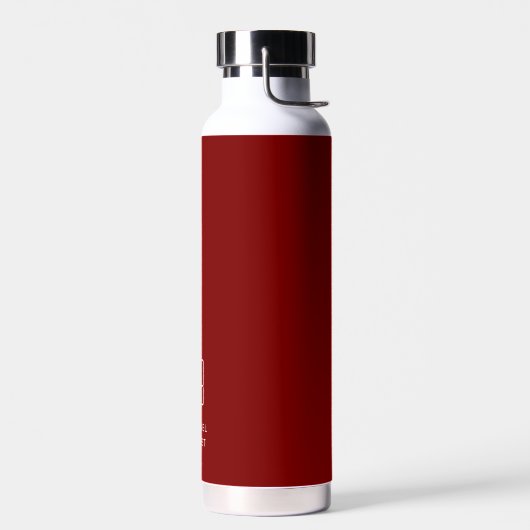 Bouteille D'eau Monogramme rouge moderne (Gauche)