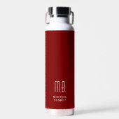 Bouteille D'eau Monogramme rouge moderne (Avant)