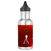 BOUTEILLE D'EAU MONOGRAMME RUBIS ROUGE PROFESSEUR DE GOLF (Gauche)