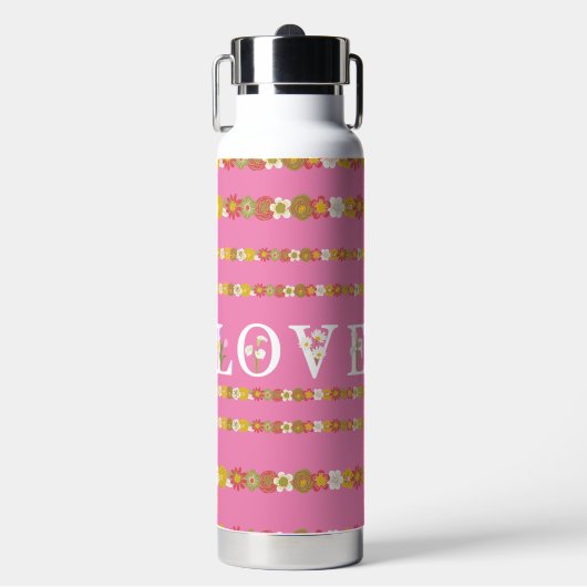 Bouteille D'eau Monogramme Rustique Daisy Floral Love Rose (Salle de sport)