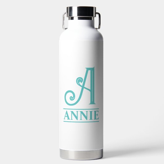 Bouteille D'eau Monogramme sarcelle (Avant)