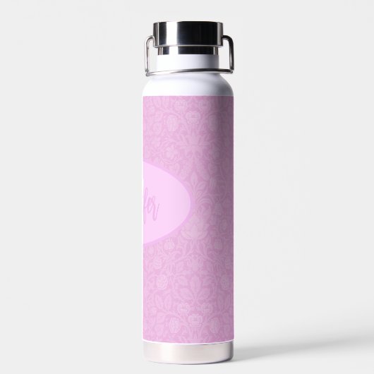 Bouteille D'eau Monogramme Script Blush Pink Blossings (Arrière)