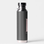 Bouteille D'eau Monogramme simple rose vif sur gris charbon (Plage)