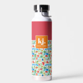 Bouteille D'eau Monogramme stylé d'été amusant (Gauche)