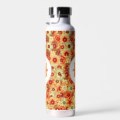 Bouteille D'eau Monogramme super Retro Orange Hippie Fleurs (Plage)