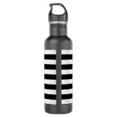 Bouteille D'eau Monogramme sur bande noire et blanche (Dos)
