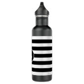Bouteille D'eau Monogramme sur bande noire et blanche (Droite)