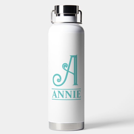 Bouteille D'eau Monogramme turquoise (Plage)