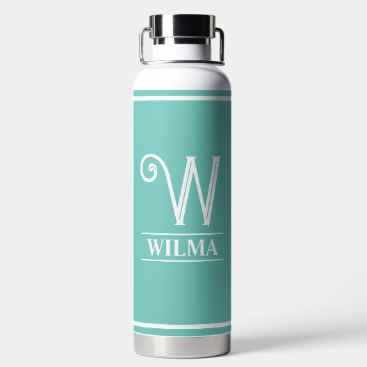 Bouteille D'eau Monogramme turquoise (Plage)