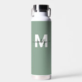 Bouteille D'eau Monogramme vert moderne (Avant)