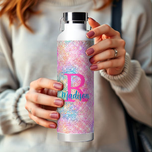 Bouteille D'eau Monographie de la fausse parties scintillant rose