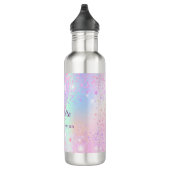 Bouteille D'eau Monographie holographique rose (Droite)