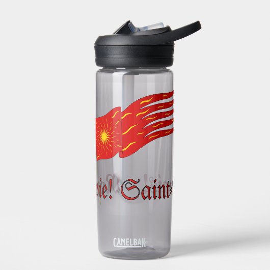 Bouteille D'eau Montjoie! Saint-Denis! Red Oriflamme with Sun (Gauche)