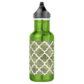 Bouteille D'eau Moroccan Tile Trellis Patterm on Moss Green Marble (Droite)