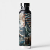 Bouteille D'eau Mosaic Ai Art | Ours Brown et Pleine lune d'aigle (Plage)