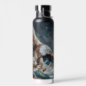 Bouteille D'eau Mosaic Ai Art | Ours Brown et Pleine lune d'aigle (Gauche)